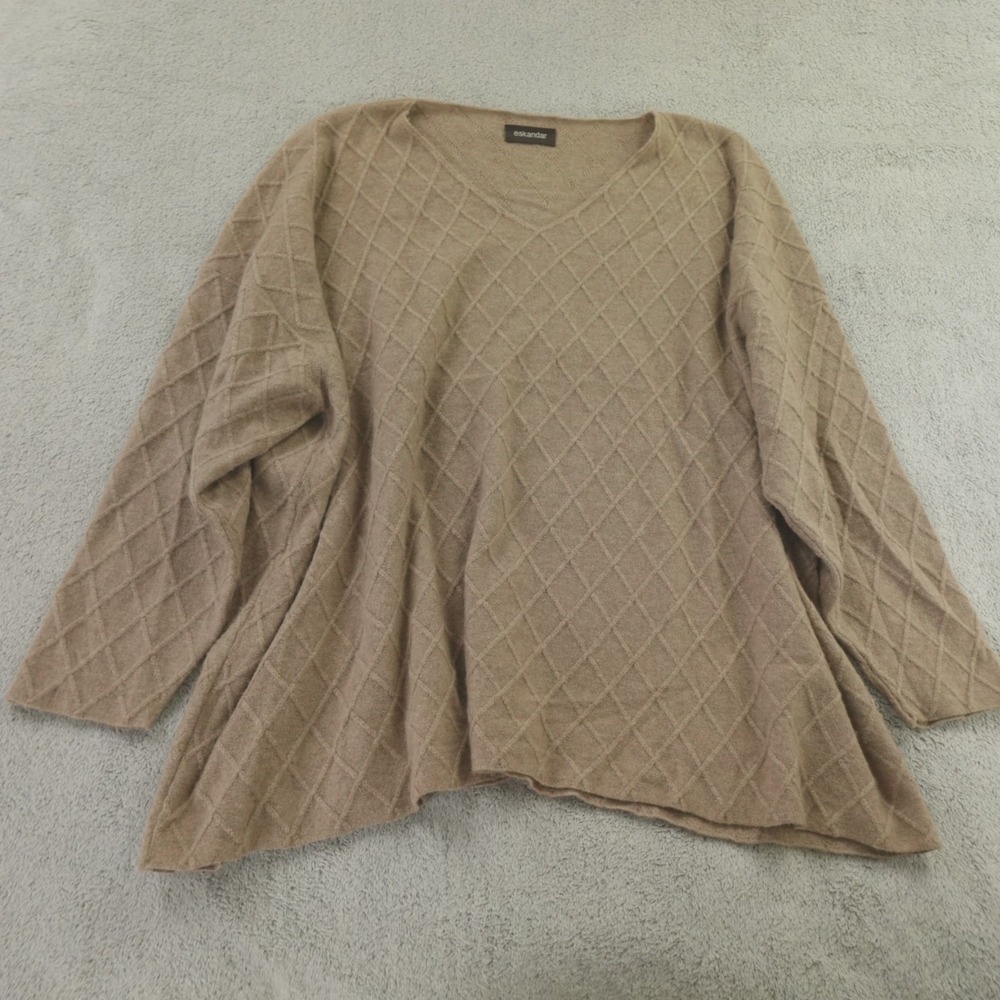 Eskandar Sweater Cashmere Raised Trellis‎ Long